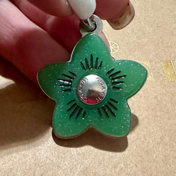 Coach Green Resin Wildflower Keychain Fob Bag Charm - Picture 3 of 4